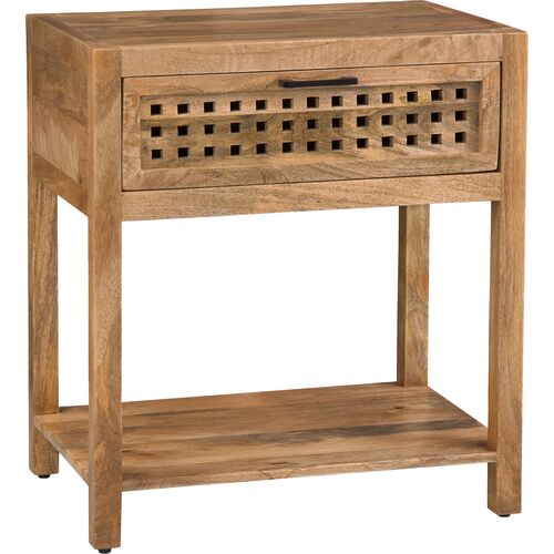 Marley Fretwork End Table, Natural~P77656922