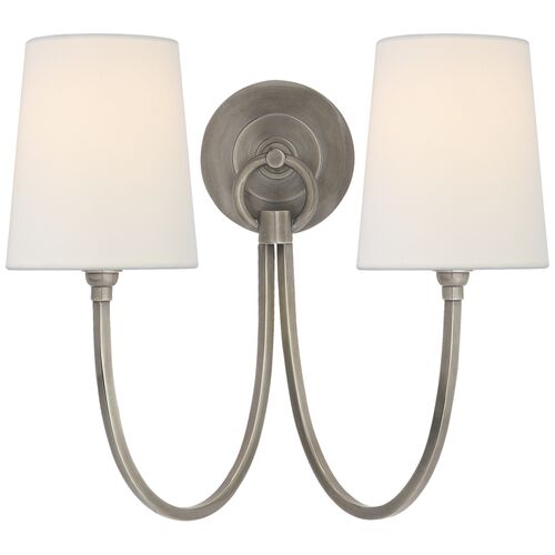 Reed Double Sconce, Antiqued Nickel~P77540292