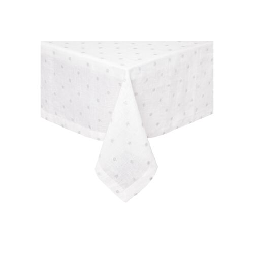 Vogue Tablecloth, White/Silver~P77404100