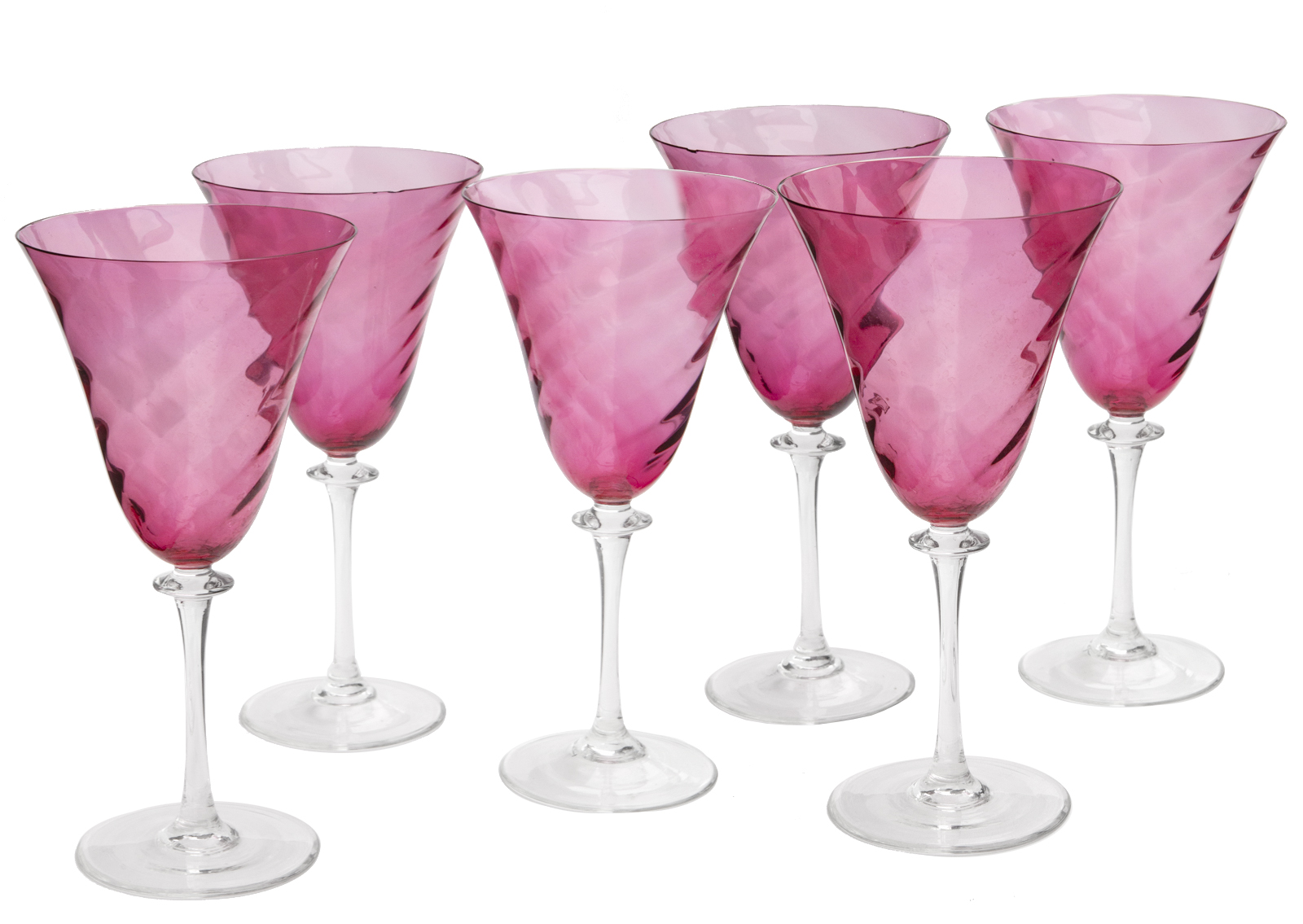 Cranberry Crystal Water Glasses, set /8~P77720968