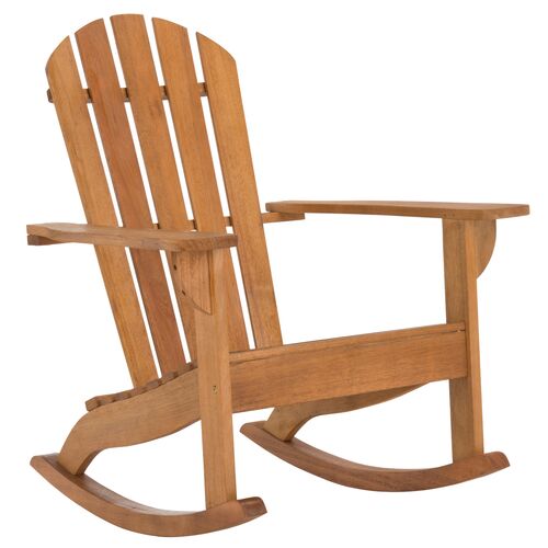 Bria Outdoor Adirondack Rocking Chair, Natural~P77417860