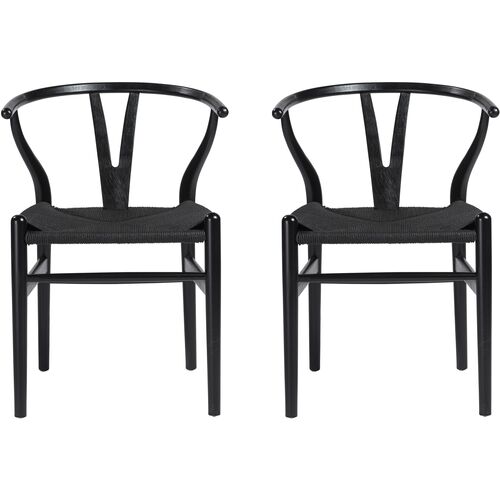 S/2 Nina Side Chairs, Black~P66392279