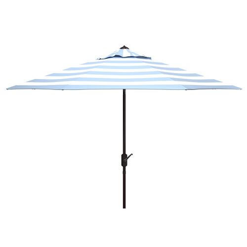 Rita Outdoor Patio Umbrella, Light Blue/White Stripe~P77647824