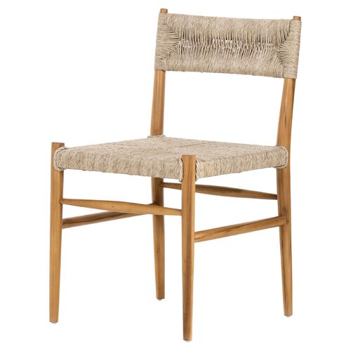 Ellie Outdoor Woven Dining Chair, Natural Teak~P77628172