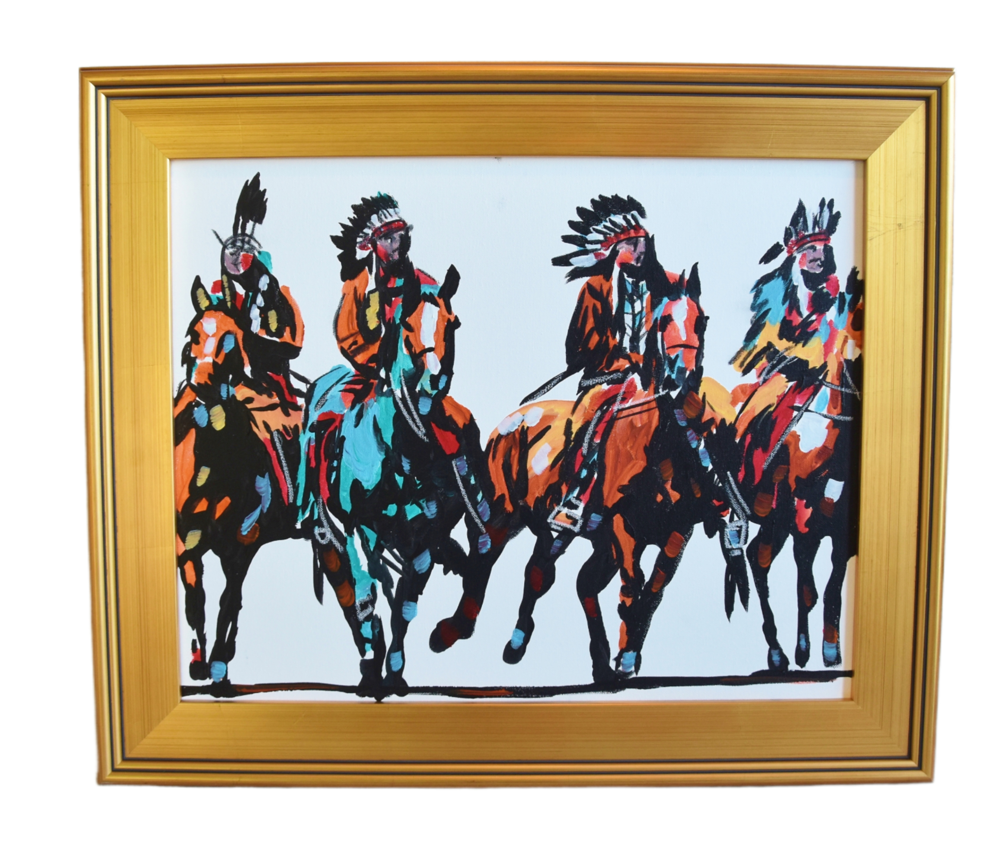 American Western Indians Horses Painting~P77681928