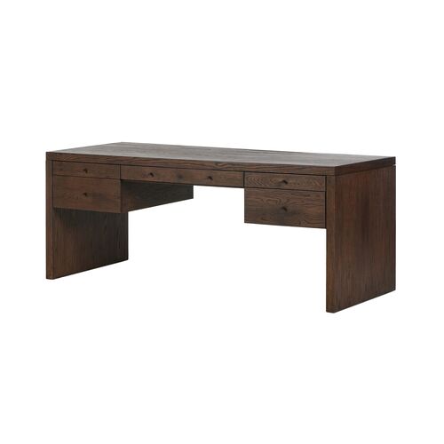 Hank Charging Desk, Umber Oak