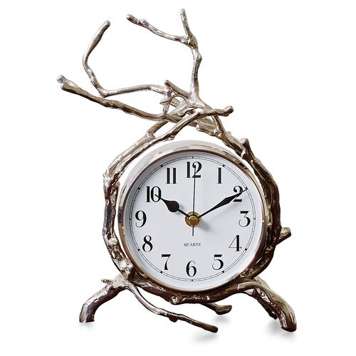 10" Twig Clock, Nickel~P77423080