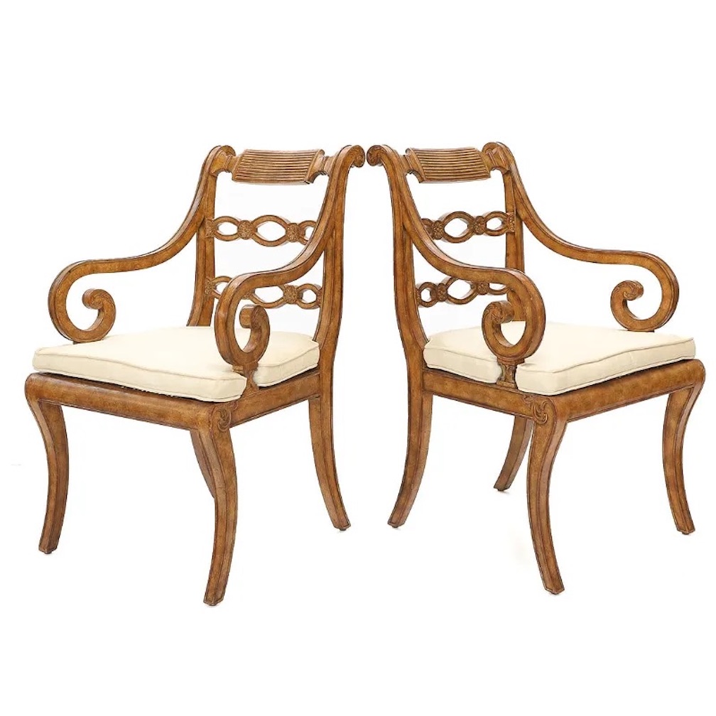English Regency Style Armchairs, Pair~P77679891