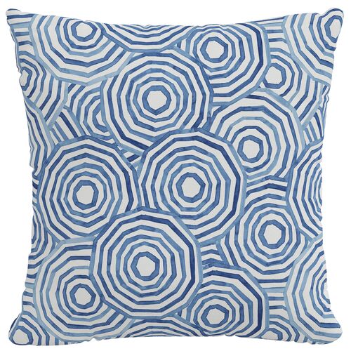 Umbrella Swirl Pillow, Navy Linen~P77619941