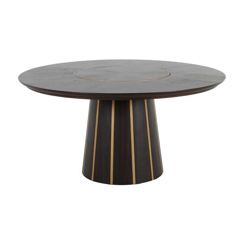 Morgan 60" Dining Table, Dark Chocolate/Gold~P77606260