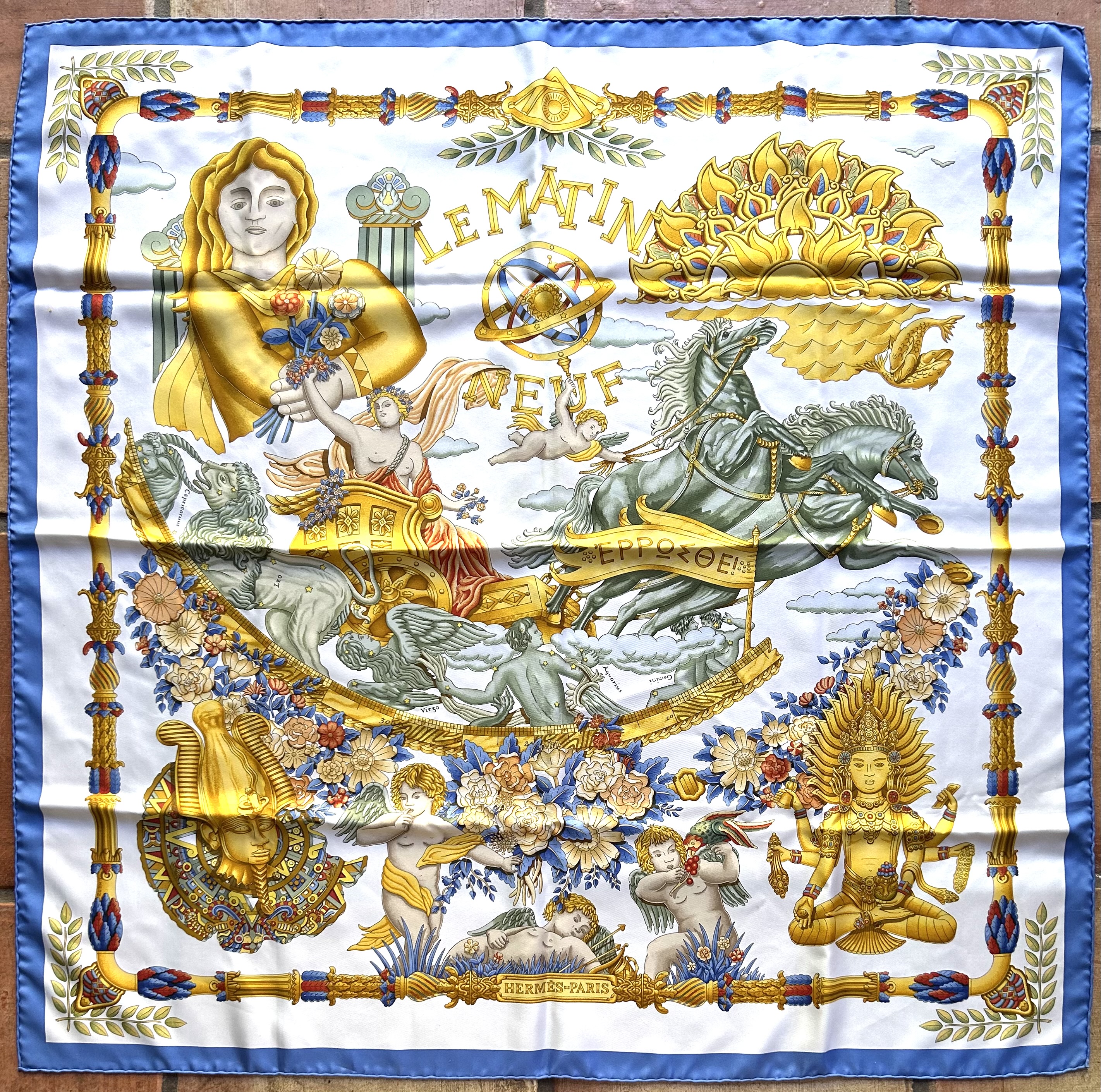 Hermes Le Matin Neuf Scarf in Box~P77753595