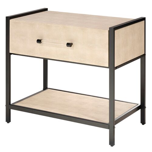 Laken Shagreen Side Table, Taupe