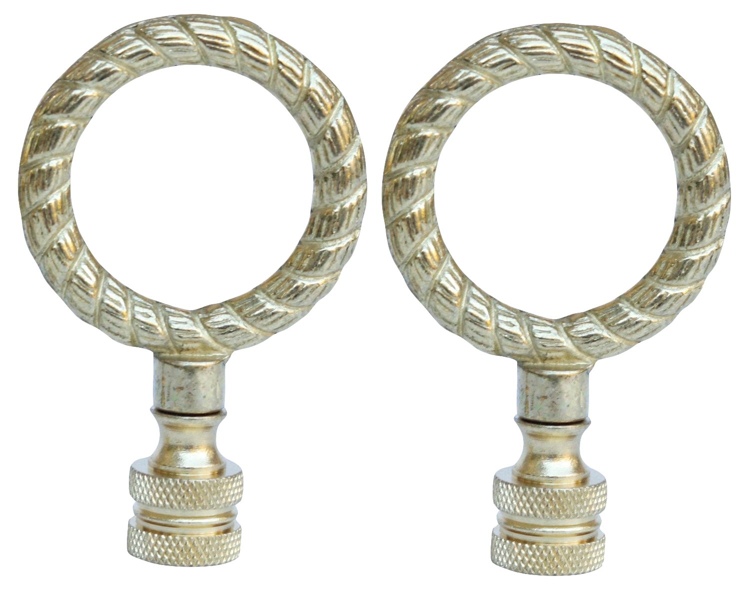 Brass Rope Lamp Finials - a Pair~P77560733