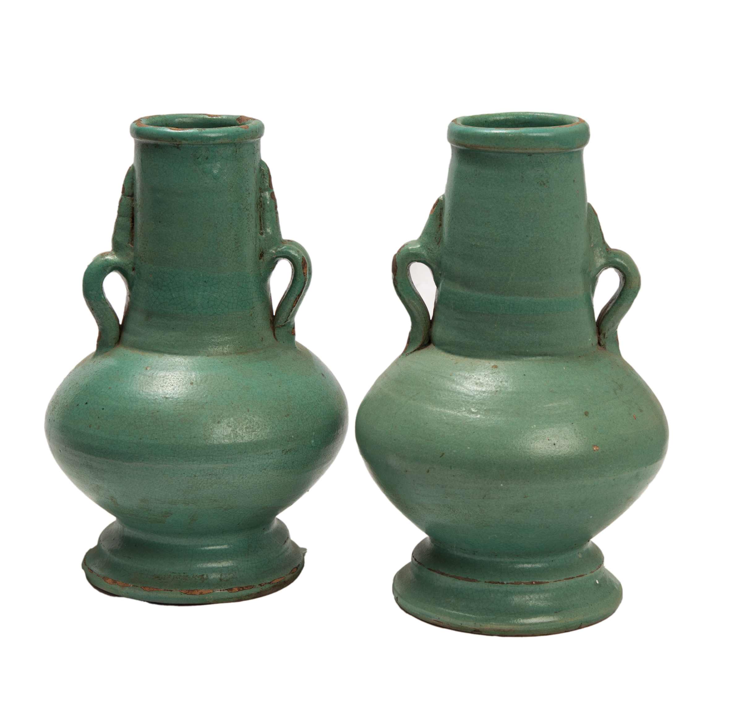 Hand Raised Moroccan Ceramic Vases; pair~P77663199