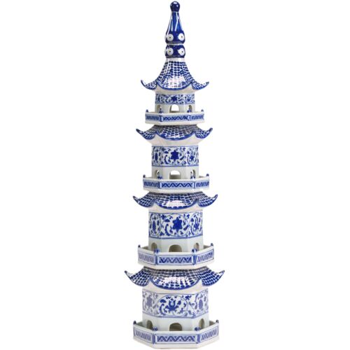 Blue Pagoda Ceramic Object