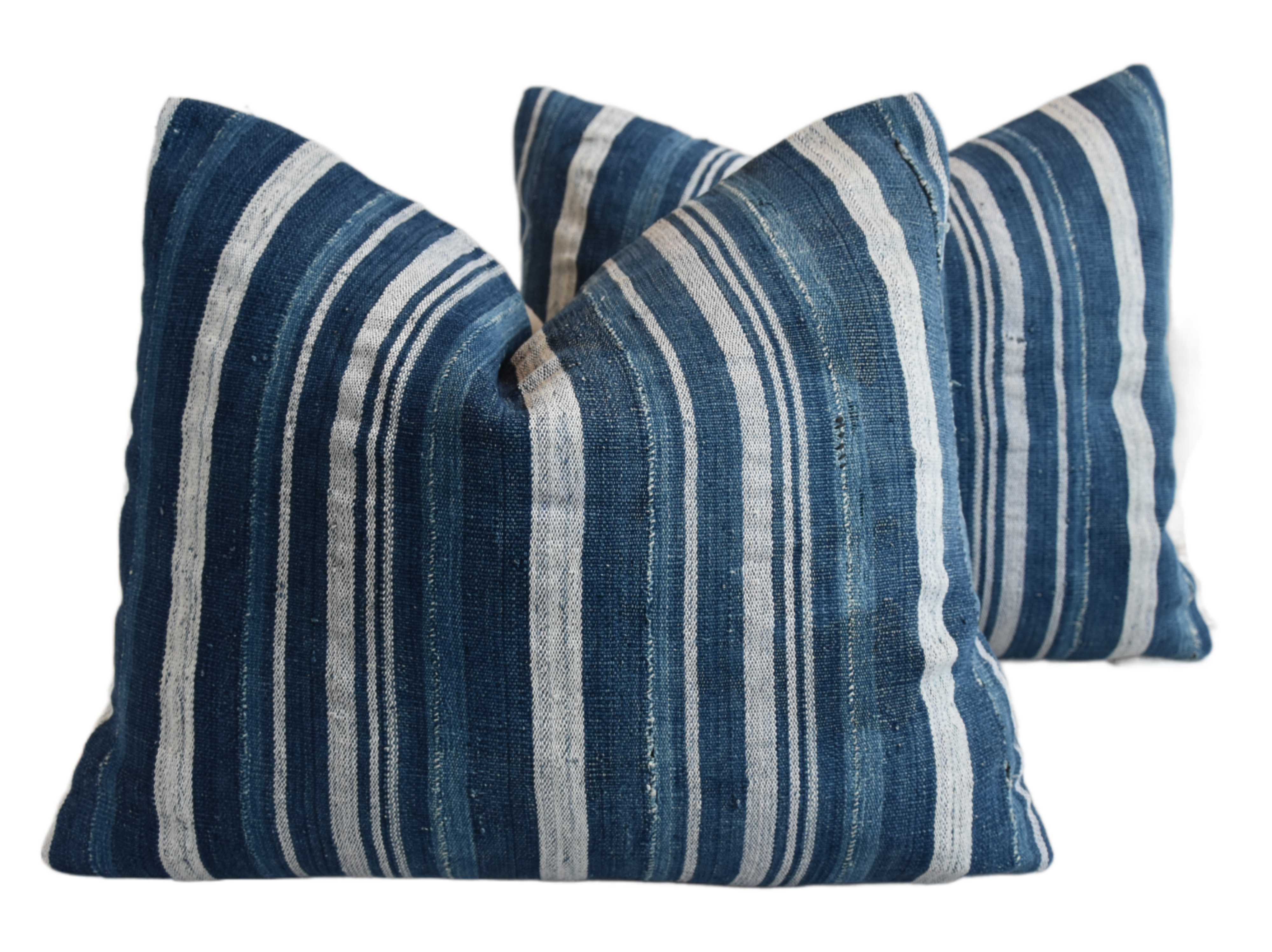 Blue Nautical Stripe Textile Pillow, S/2~P77664119