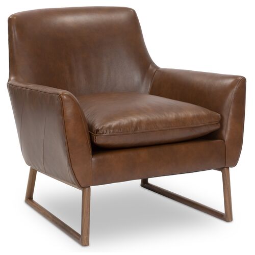 Nash Leather Accent Chair, Pecan~P77540664