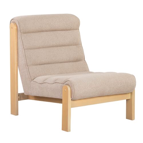 Corral Channel Boucle Accent Chair, Light Brown/Natural