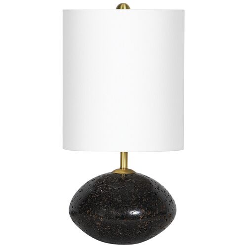 Nyx Travertine Mini Table Lamp, Black