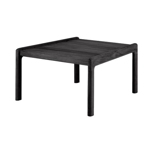 Jack Outdoor Teak Side Table, Black