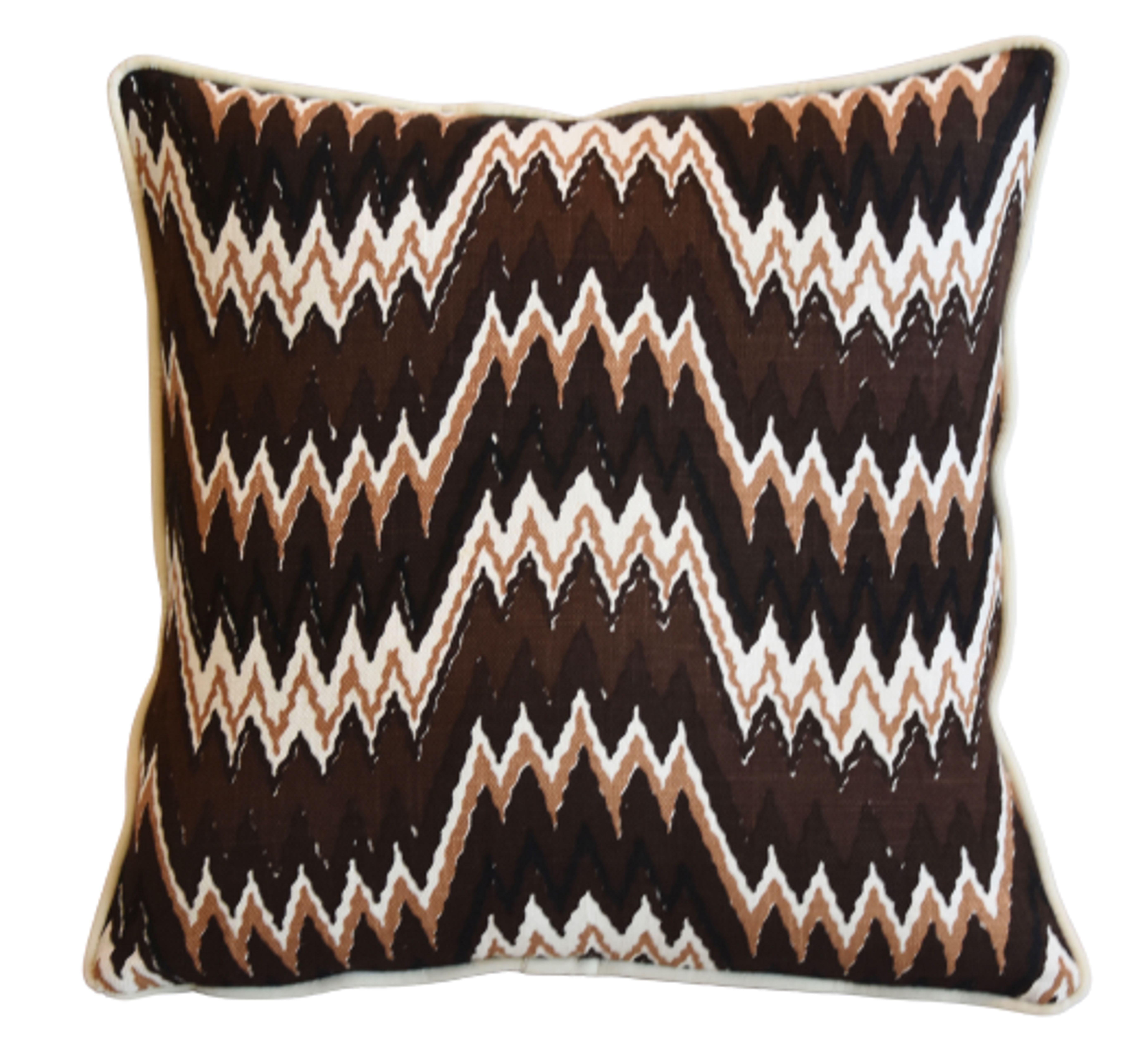 Brown, Cream & Tan Chevron Pillow~P77672020