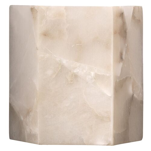 Borealis Hexagon Sconce, White Alabaster~P77537331