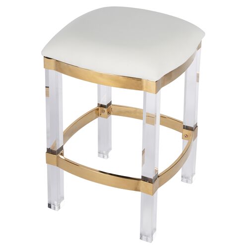 Hazel Acrylic & Leather Counter Stool