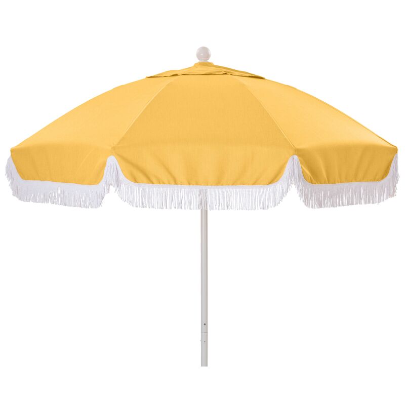 Elle Round Patio Umbrella, Yellow/White