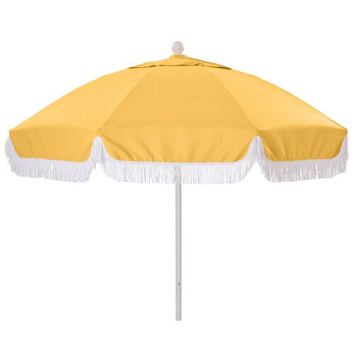 Elle Round Patio Umbrella, Yellow/White~P77524361