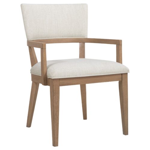 Sonnet Upholstered Linen Dining Arm Chair, Wren/Savile Oatmeal Sonnet Upholstered Linen Dining Arm Chair, Wren/Savile Oatmeal