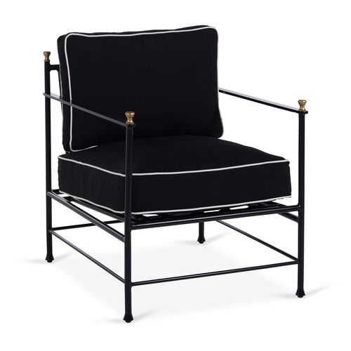 Frances Lounge Chair, Black/White Welt~P77418836~P77418836
