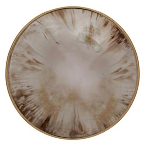 Juliana 36" Round Wall Mirror, Antiqued Gold