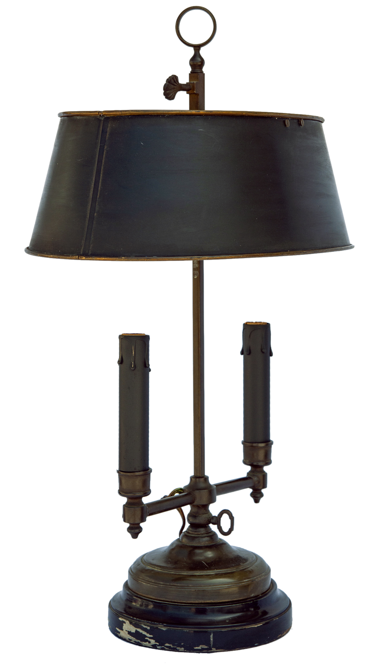 Dark Olive Candlestick Lamp Metal Shade~P77671632