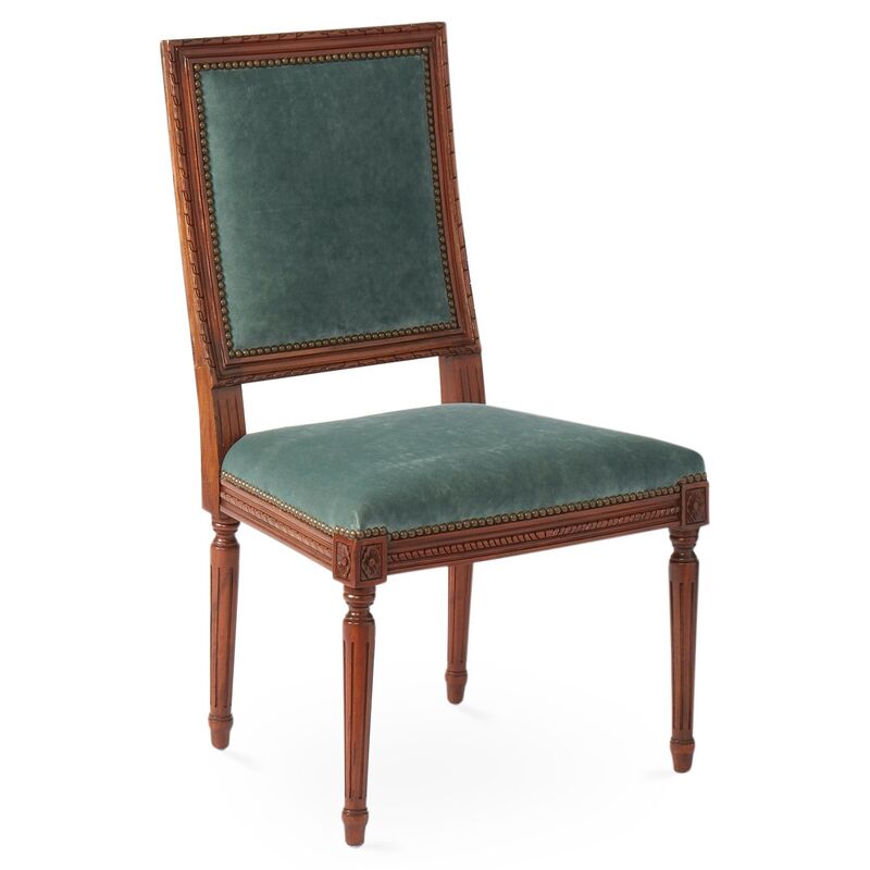 Exeter Side Chair, Jade Velvet