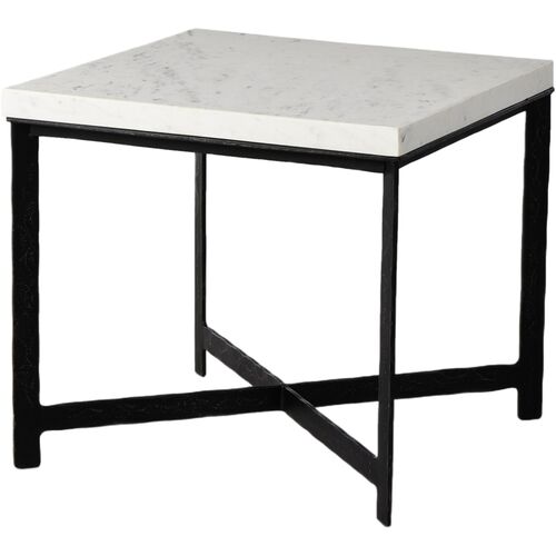 Oakley End Table, Iron/Marble