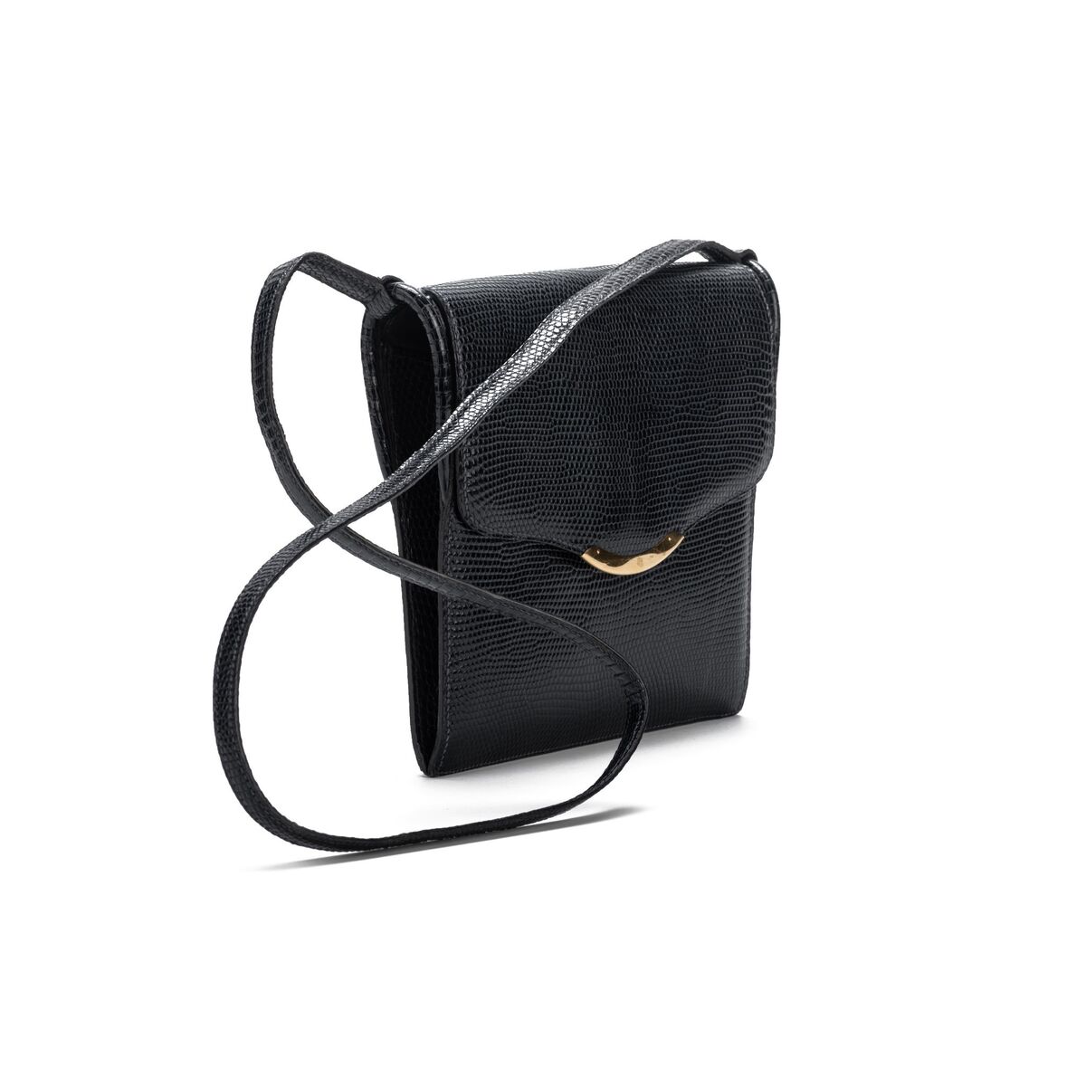 Hermès Vintage Lizard Kelly Sellier 32 - Black Handle Bags, Handbags -  HER499980