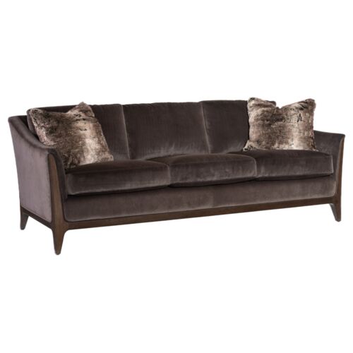 Sofia Velvet Sofa, Caviar/Merrimac Mink