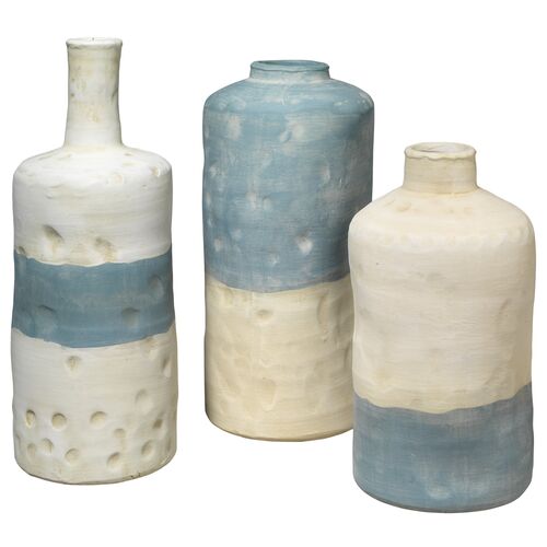 Asst. of 3 Sedona Vases, Blue/White~P77457493