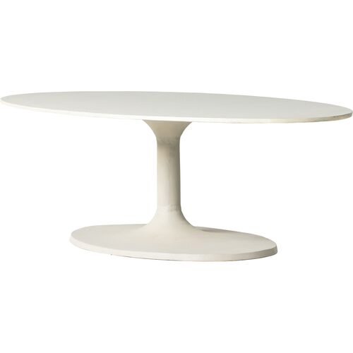 Tulip Oval Coffee Table, Matte White~P111118156