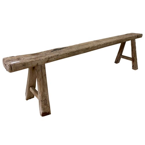 Vintage Noodle Bench (45"-55"L), Weathered Natural