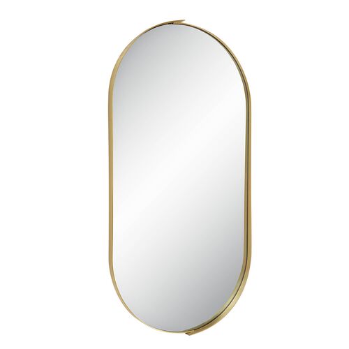 Gaia Oval Wall Mirror, Satin Brass Gaia Oval Wall Mirror, Satin Brass