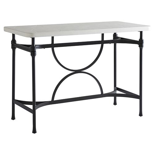 High/Low Outdoor Bistro Table, White/Black~P111120182