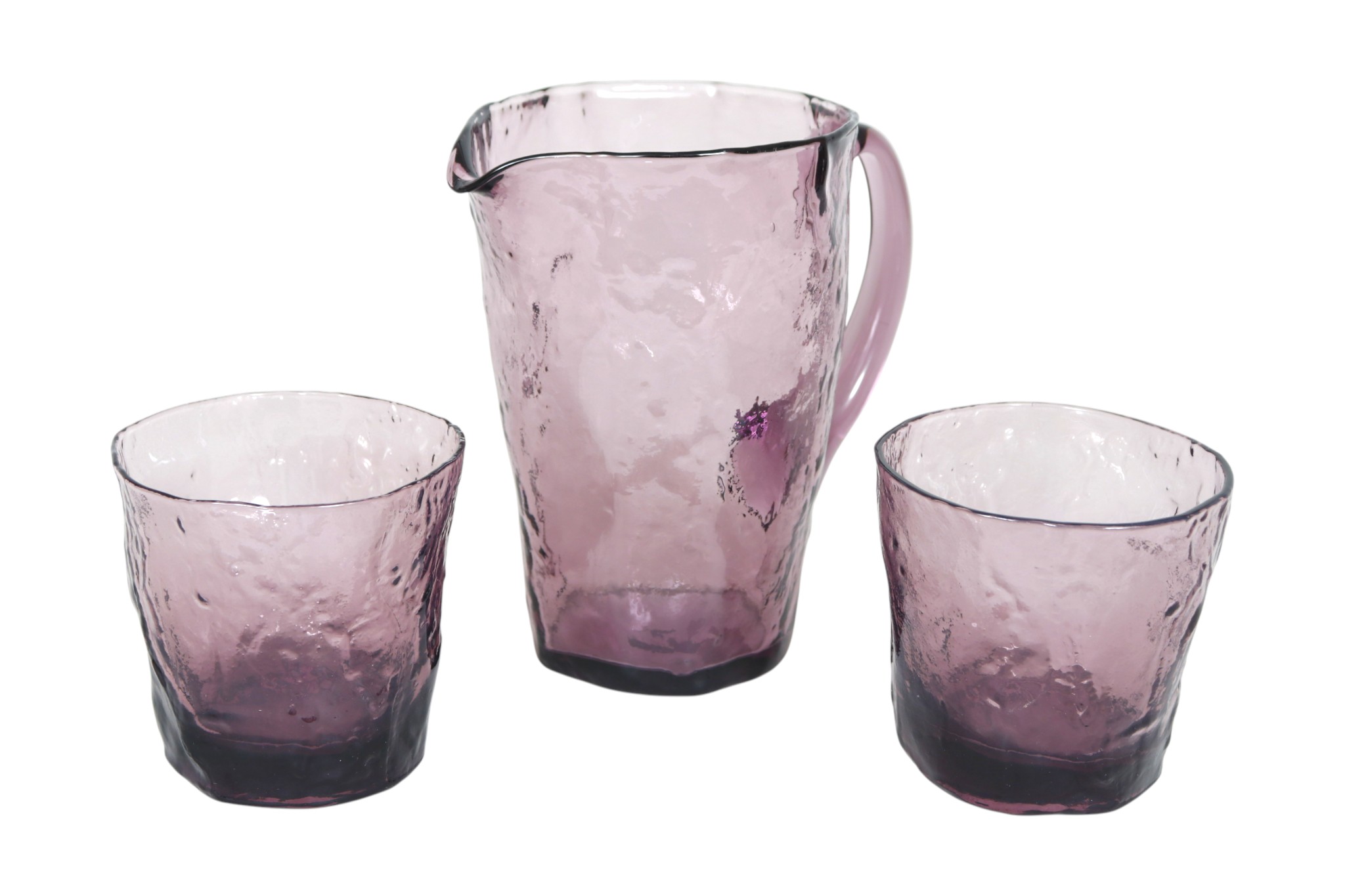 Morgantown Amethyst Crinkle Glass Set~P77756124