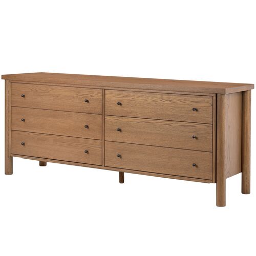 Everette 6-Drawer Dresser, Amber Oak