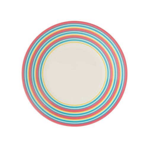 S/4 Calypso Stripe Salad Plates, Assorted S/4 Calypso Stripe Salad Plates, Assorted