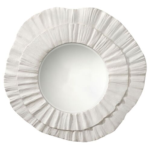 Millstone Resin Round Wall Mirror, White