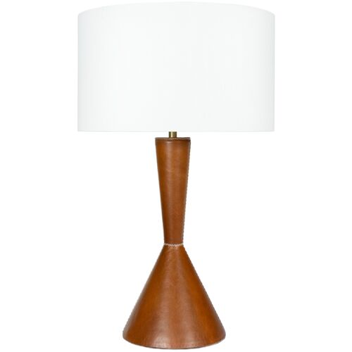 Denver Leather Table Lamp, Brown