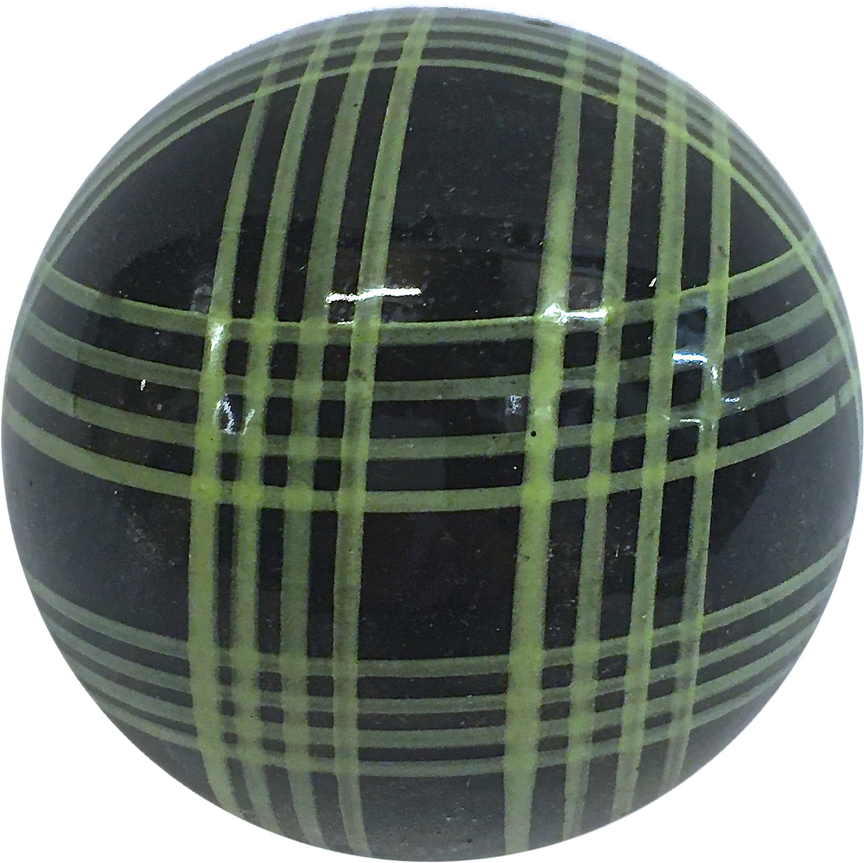 Ceramic Black W/Green Stripes Bocci Ball~P77662655