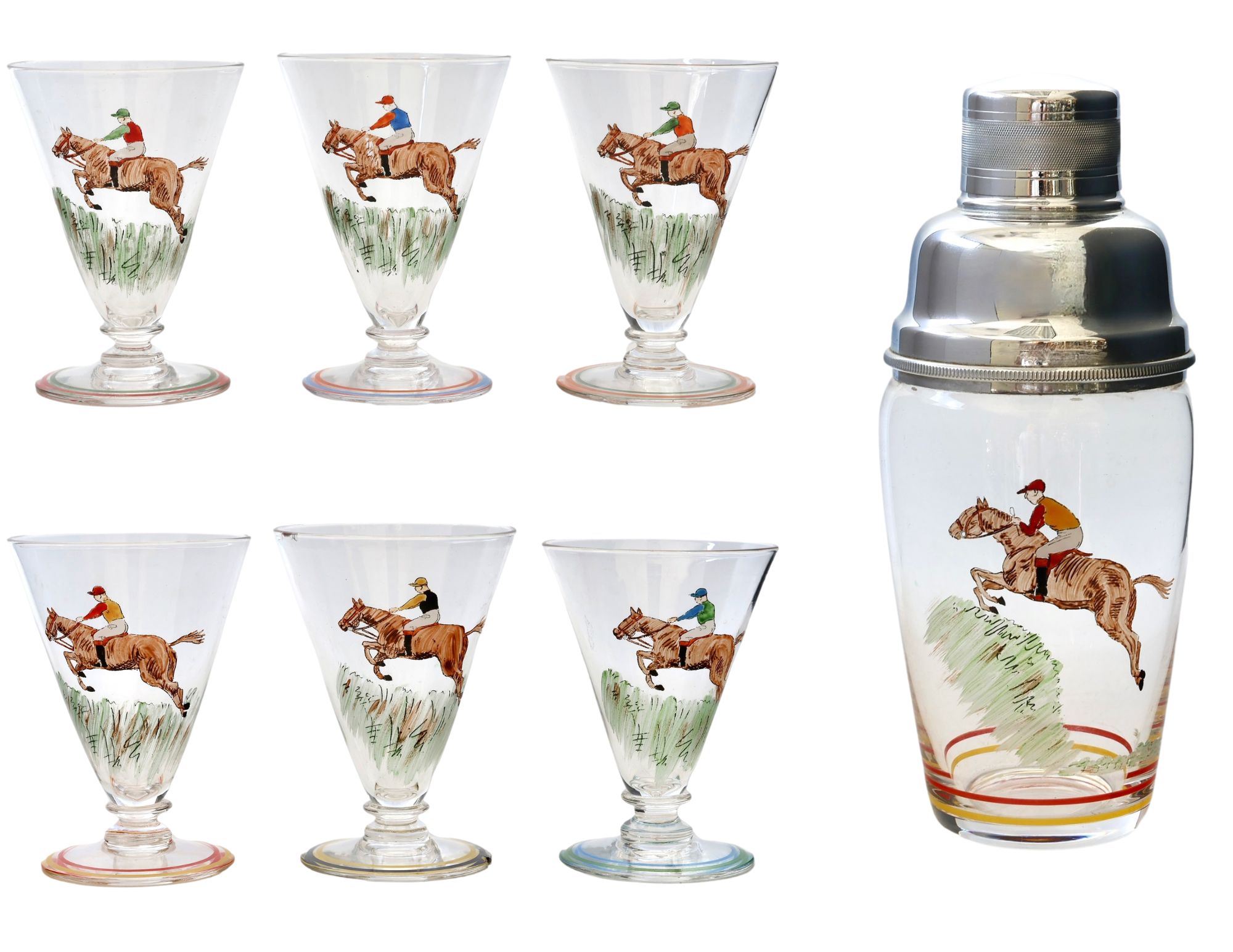 Stuart MCM Hunting Scene Cocktail Set~P77717136