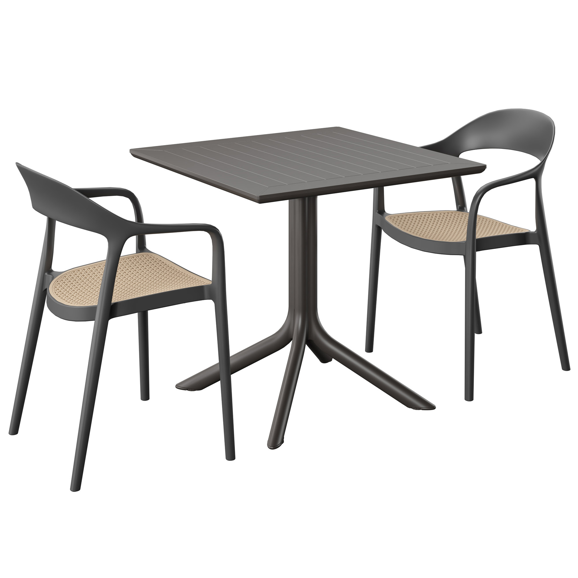 Capri 3-Pc Outdoor Resin and Cane Bistro Set Capri 3-Pc Outdoor Resin and Cane Bistro Set